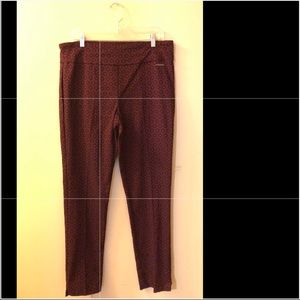 Cranberry and black stretch pant